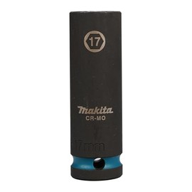 Makita E-16477 Impact Black Impact Socket 1/2" SW17 Long, Chrome-Molybdenum, 81.5 mm Long, Pack of 1