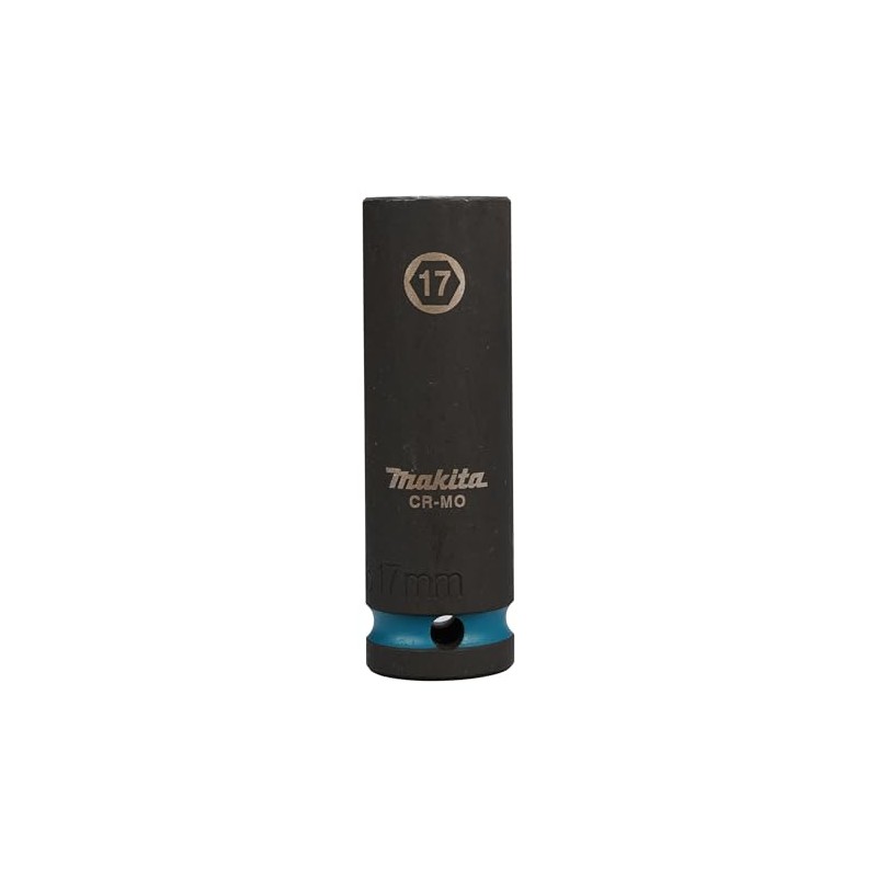 Makita E-16477 Impact Black Impact Socket 1/2" SW17 Long, Chrome-Molybdenum,