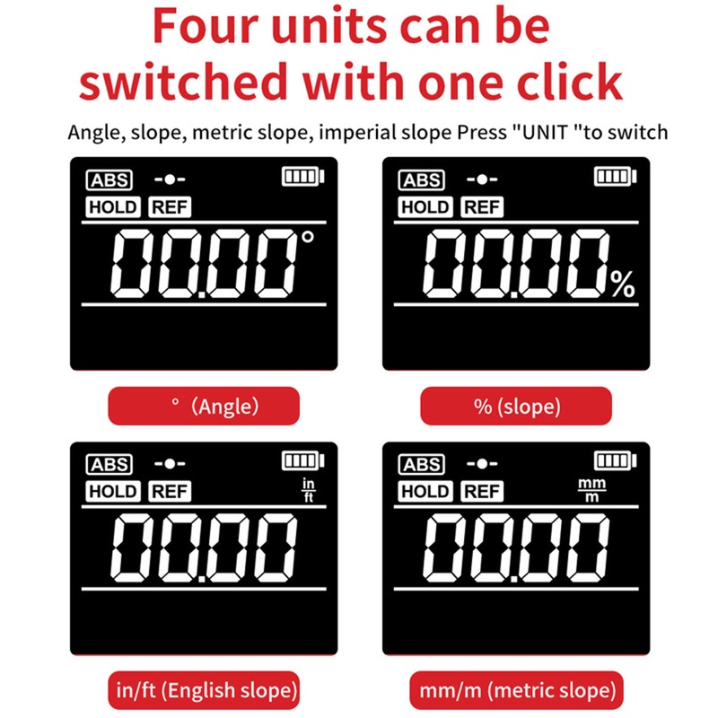 4*90° Portable Digital Inclinometer Backlight Digital Protractor Slope Meter Digital