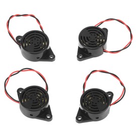 4PCS SFM-27-W Beep Tone Alarm Ringer, DC 3-24V 90dB Active Piezo Electronic Buzzer, Black Continuous Beep Speaker, Electronic Buzzer Alarm Sounder Sound Beep ﻿