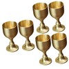 Ciieeo 3sets Antique Copper Alloy Wine Cups Delicate Holy Offering