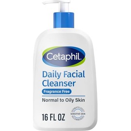 Cetaphil Lavado Facial, Limpiador Facial Diario para Piel Sensible, Mixta a Grasa, 16 Oz, Sin Fragancia, Espuma Suave, Sin Jabón, Hipoalergénico | Sin