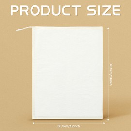 Pangda 100 Pieces Drawstring Cotton Bags Muslin Bags for Storage, Teas, Spices, Soaps, Candy, Jewellery, Wedding Party Favors and DIY Craft Home Decor (12 x 16 Inches)