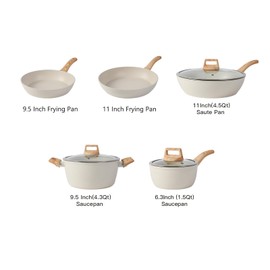 16PCS Pots and Pans Set Non Stick Cookware Set Nonstick with Cooking Set