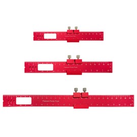 Woodworking Ruler, Scribing Rulers 12, 8, 6 Inch Metal Slide Stop Marking Rulers Metric Inch, Square Ruler for Marking and Measuring, Pack of 3