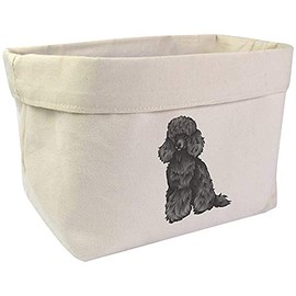 Large 'Black Toy Poodle' Canvas Organiser/Storage Bag (OR00017281)
