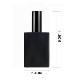 BEGIKET 6 Pack 1.7 oz Black Square Glass Perfume Spray Bottle, 50ml /1.7 oz Fine Mist Atomizer Spray Bottles Refillable, for Perfume, Essential Oil and Liqui (Matte Black, 50ml)