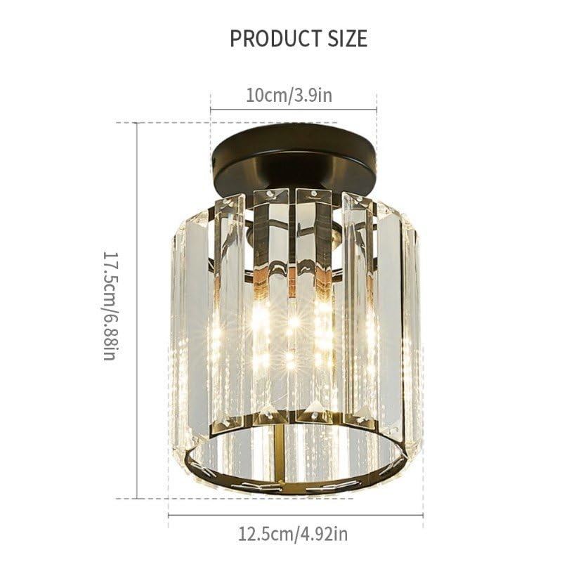 Vinilky Modern Crystal Chandelier Ceiling Light, Flush Lighting Fixture Ceiling