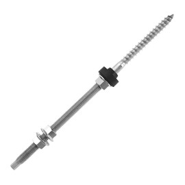 Micro Traders Pack of 4 Hanger Bolts 304 Stainless Steel Height Adjustable Solar Hanger Bolts for Photovoltaic Solar Attachment on Building Roofs, M10 x 250 mm