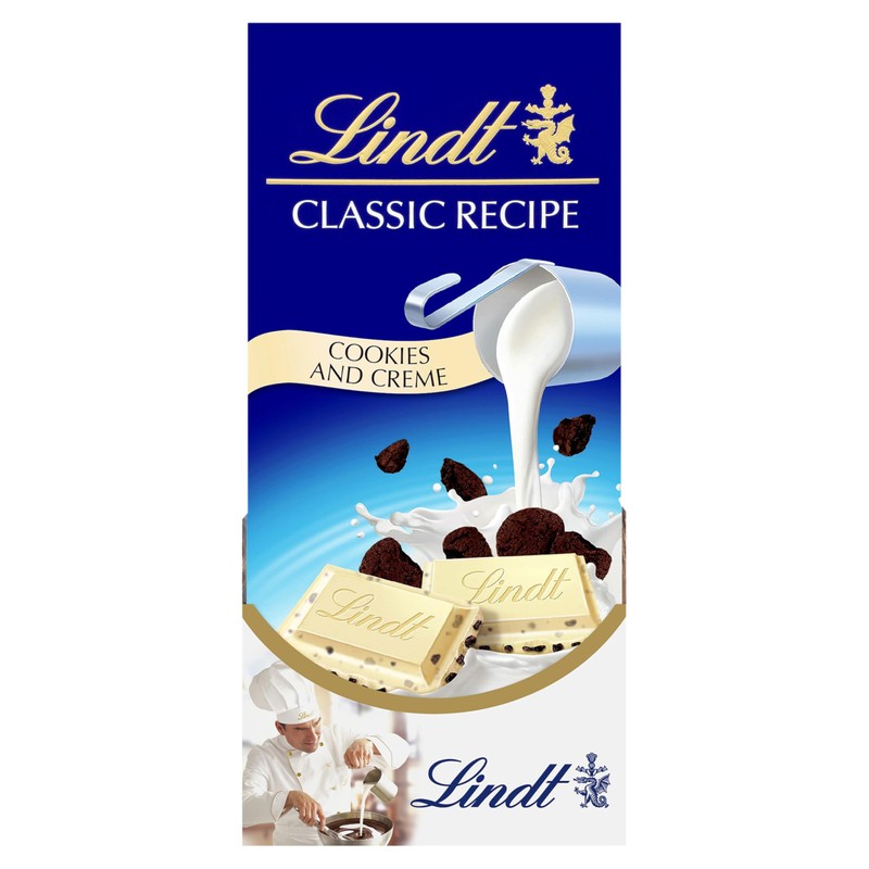 Lindt CLASSIC RECIPE Cookies and Creme White Chocolate Candy Bar,