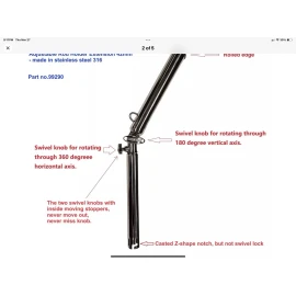 Frank Marine Outrigger Rod Holder Fully Adjustable Trolling Fits Both 30 & 90 Degree Holders