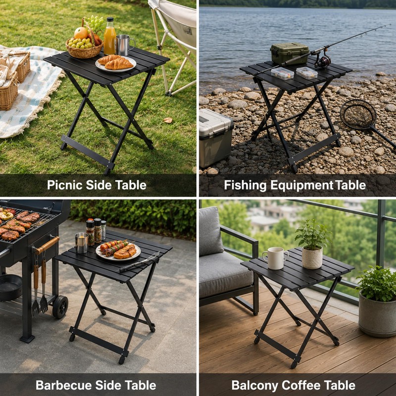 Lightweight Aluminum Folding Camping Table with Height 23.6 in