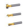 3Pcs Keyhole Router Bits Set 1/4in Shank T Slot Routers