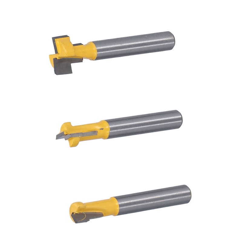 3Pcs Keyhole Router Bits Set 1/4in Shank T Slot Routers