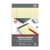 TRU RED Notepads, 5-inch x 8-inch, Narrow Ruled, Canary, 50