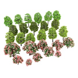 Yetaha 70pcs 3-9cm Model Trees, Model Train Scenery Architecture, HO Scale Layout, Railroad Architect Diorama Trees for DIY Scenery Landscape, Mixed Color