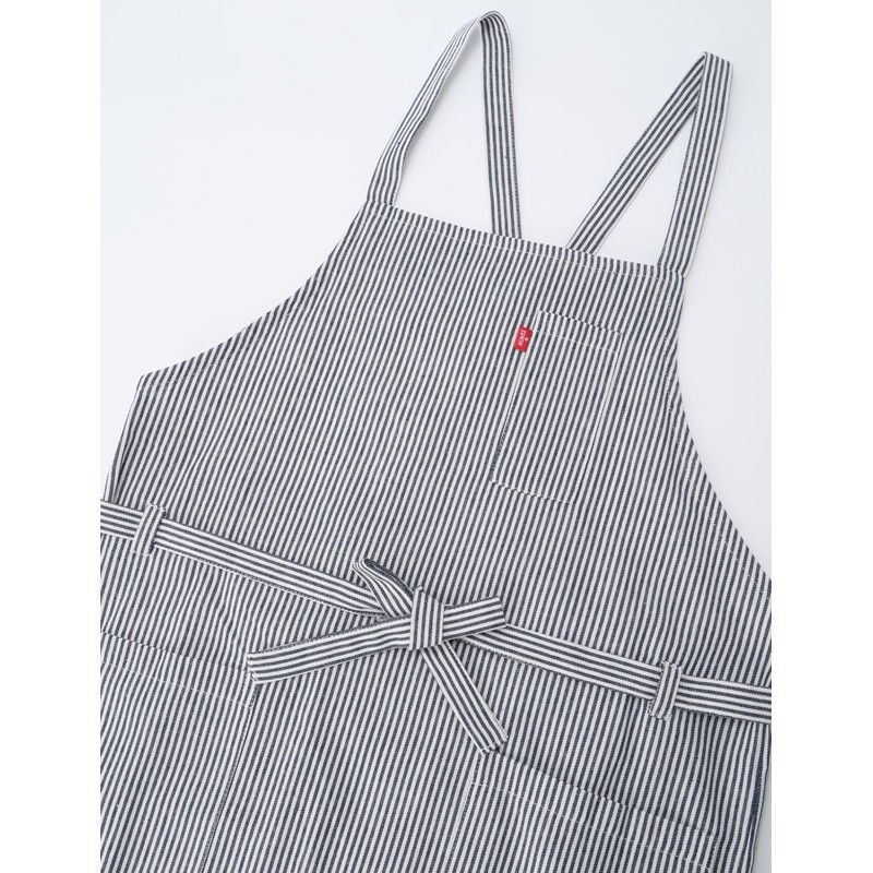 Edwin Hickory Apron with Front Ties and Side Pockets with