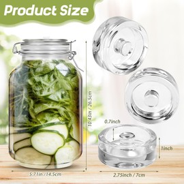 Teenyyou 2 Sets Fermentation Jar, 2.2 L/3 L Fermentation Kit with Fermenting Weights and Airlocks for Sauerkraut, Vegetables, and Other Fermented Food(3 L)