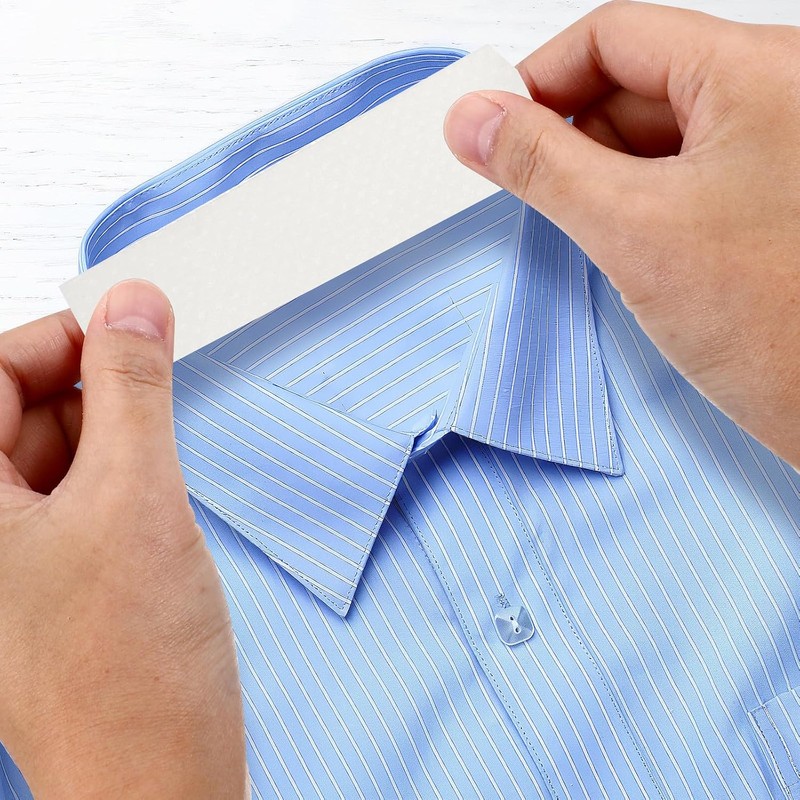 Protector de Cuello Blanco Autoadhesivo para Camisas, 3 Rollos de
