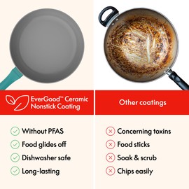 So Yummy by bella 3 Piece Square Pan Set, Aluminum Cookware Set w EverGood™ Ceramic Nonstick Coating​, Dishwasher Safe Silicone & Glass Lids, Oven Safe & All Stovetop Compatible, 4.5Qt, Moonstruck