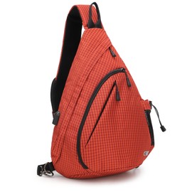 TurnWay Water-Proof Sling Backpack/Crossbody Bag/Shoulder Bag for Travel, Hiking, Cycling, Camping for Women & Men (Orange Grid)