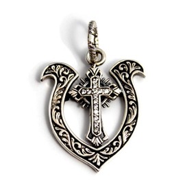 good vibrations Good Vibration Pendant Cross Cross Horseshoe Horseshoe, Silver