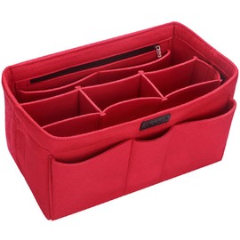 Ropch Bag Organiser for Women’s Handbags, Felt Bag Organiser, Multifunctional Cosmetics Organiser, Nappy Bag Organiser Red