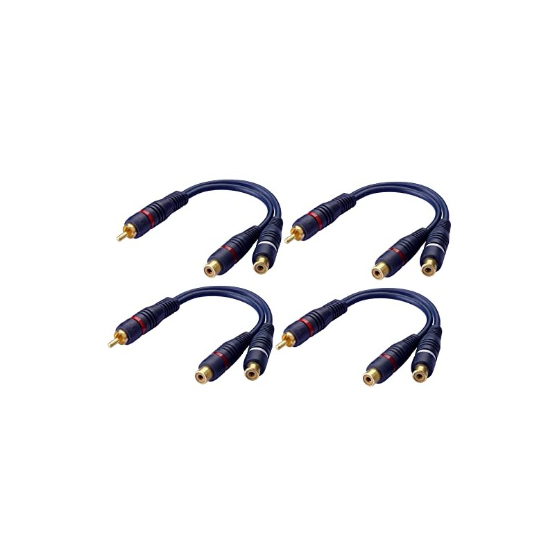 euroharry 4x RCA Male to Dual RCA Female 15 cm