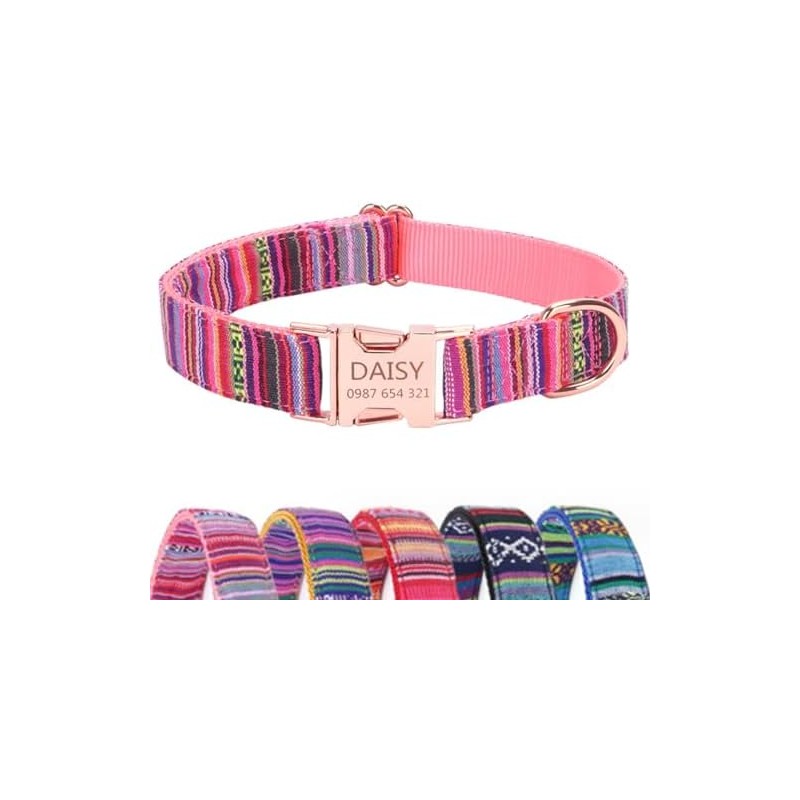 Collares de Perro Personalizados con Nombre, Grabado Personalizado Perros Collar