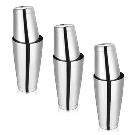 Hyuetrsa 6 Pcs Cocktail Shakers Professional Bar Shaker Boston Shaker Set Martini Shaker Drink Mixer Shake Metal Can Cocktail Shaker Set for Drink Mixing 18 oz, 28 oz (Silver)