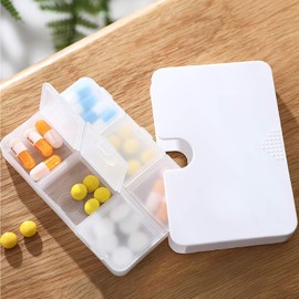 Portable Pill Organizer, 6 Compartments Travel Pill Case for Purse or Pocket -Small Pillbox Dispenser Home Travel Supplement Holder to Hold Medicines, Cod Liver Oil, Supplements (3 Count yellow）