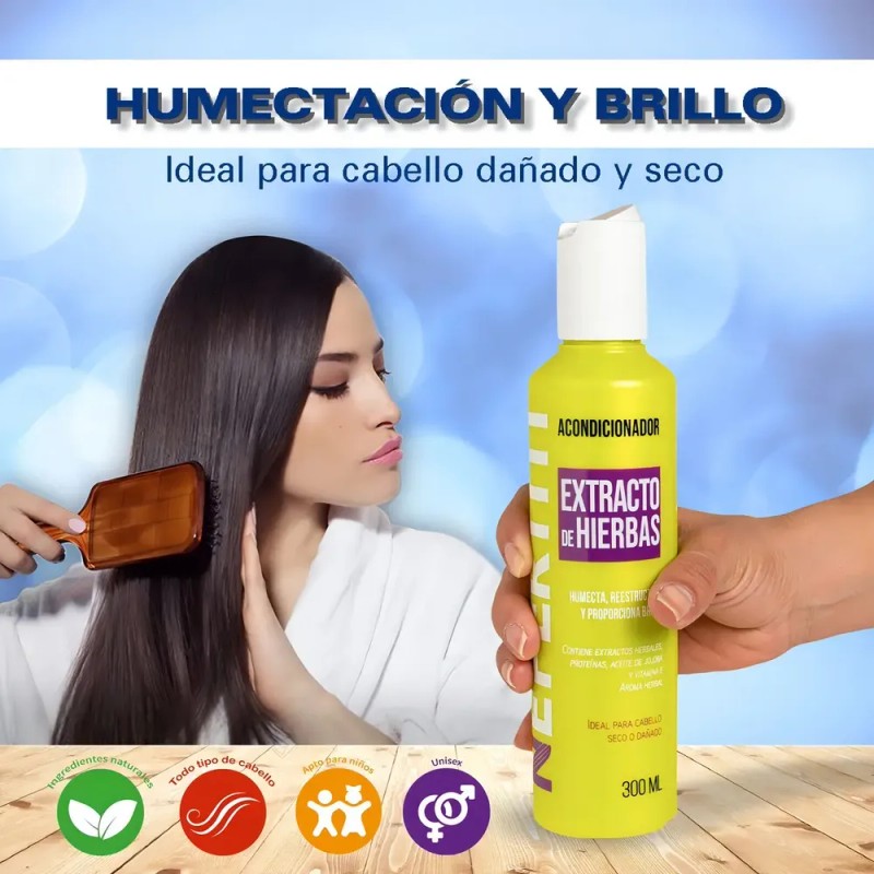 Shampoo Y Acondicionador De Hierbas Cabello Dañado Nefertiti