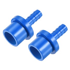 sourcing map PVC Pipe Fitting 8mm Barbed x 20mm OD Spigot Straight Tube Adapter Hose Quick Connector, Blue Pack of 2