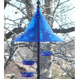 Squirrel Baffle for Protecting Pole-Mounted Bird Feeders & Bird Houses, Large 17" Durable Squirrel-Proof Pole Guard, Weather Guard, by Arundale Products (Blue)