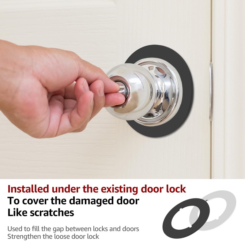 2Pcs Door Knob Plates Round Version, Stainless Steel Door Reinforcement