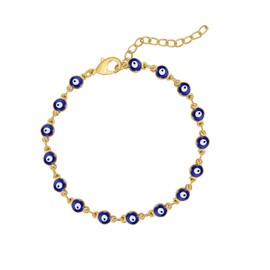 Evil Eye Bracelets Blue Eye Bracelet for Women Evil Eye Jewelry Ojo Hamsa Bracelet Dainty Gold Link Bracelets for Women Lucky Turkish Trendy Jewelry Gifts