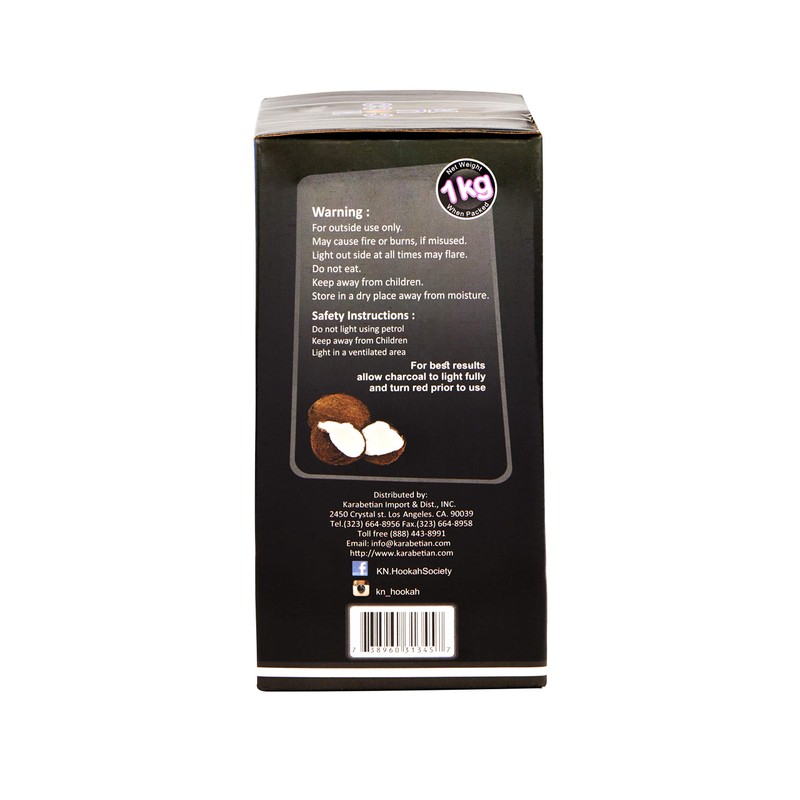 Nour 100% Natural Coconut Charcoal for Hookah 72 Pieces