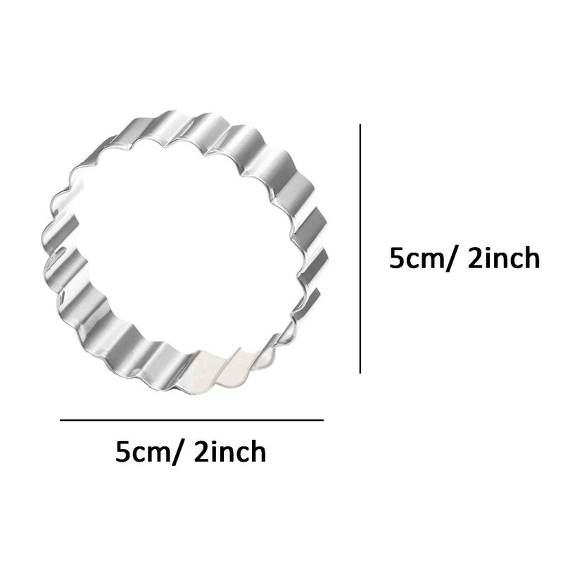 ZDYWY Fluted Round Circle Shaped Cookie Cutter