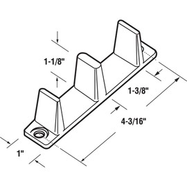 Prime-Line N 7527 Plastic Sliding Closet Door Guide for 1-3/8 Inch Thick Doors, Tan, Set of 1