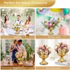 AZXTOSPEZ Gold Compote Vases for Centerpieces: Wedding Flower Vase for