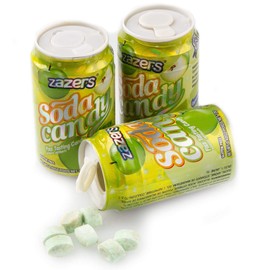 Soda Can Fizzy Candy Gluten Free Green Apple Flavor - Goody Bag Filler - Pinata Surprise - Party Favor - Zazers (0.42 Oz) 24 count