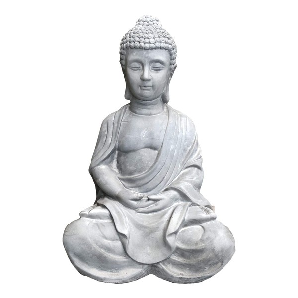 Kante 25.6" H Natural Concrete/Fiberglass Indoor Outdoor Sitting Meditating Zen