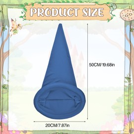 TAXTYHRE Dwarf Gnome Hat, Adult Gnome Hat, Adult Gnome Hat, Pointed Hat, Adult Long, Dwarfs Pointed Hat, Elf Hat, Perfect for Parties and Role Play with Fairy Tale Theme (Blue)