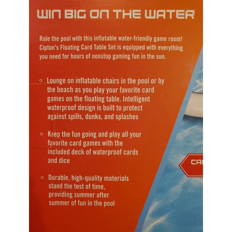 Cipton Floating Inflatable Card Table Set with Seats