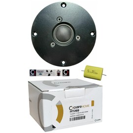 Ciare 1 x HT269 HT 269 Dome Tweeter Driver Black 100 Watt Rms 200 Watt Max 11.00 cm 110 mm Diameter Impedance 8 Ohm Sensitivity 90 dB House 1 Piece + Capacitor and 5 Stickers Gift