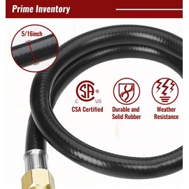 CALPOSE - Manguera de propano de 2 pies con regulador y calibre, regulador universal de parrilla de gas para Blackstone 28 pulgadas/36 pulgadas, parrilla Weber, hoyo de propano y más, 3/8 pulgadas