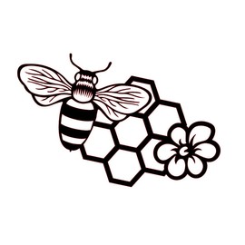 Custom Bee Honeycomb Vinyl Decal - Honey Bee Bumper Sticker, for Tumblers, Laptops, Car Windows - Style 1