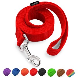 AMAGOOD 6 FT Puppy/Dog Leash, Strong and Durable Traditional Style Leash with Easy to Use Collar Hook,Dog Lead Great for Small and Medium and Large Dog (1 in x 6 ft(Pack of 1), Red)
