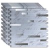 YMMXGE 10-Sheet Peel and Stick Backsplash Stone Marble Tiles, PVC