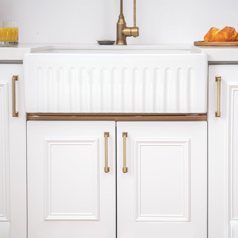 homdiy 10 Pack 5-1/16 Inch Champagne Bronze Cabinet Pulls, Solid